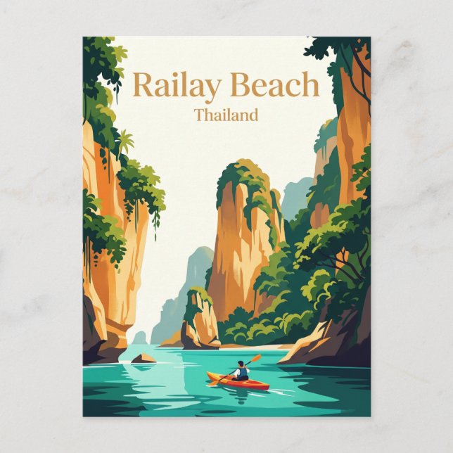 Railay Beach, Thailand Vykort (Framsida)