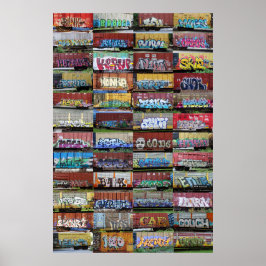Railcar Graffiti Collage Poster