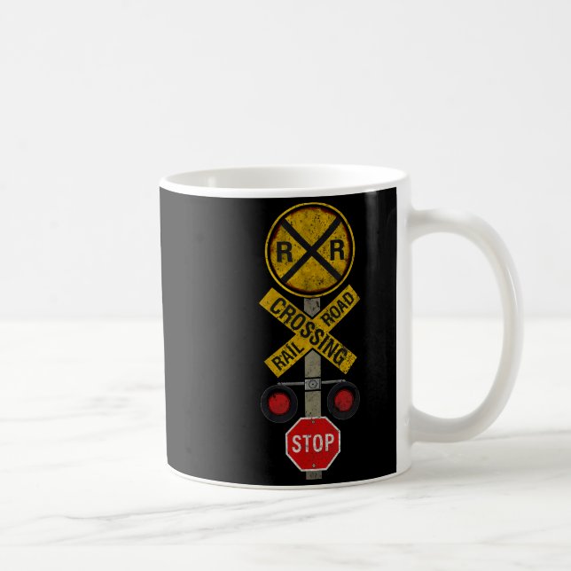 Railroad Crossing Locomotive Model Train Lover Roa Kaffemugg (Höger)