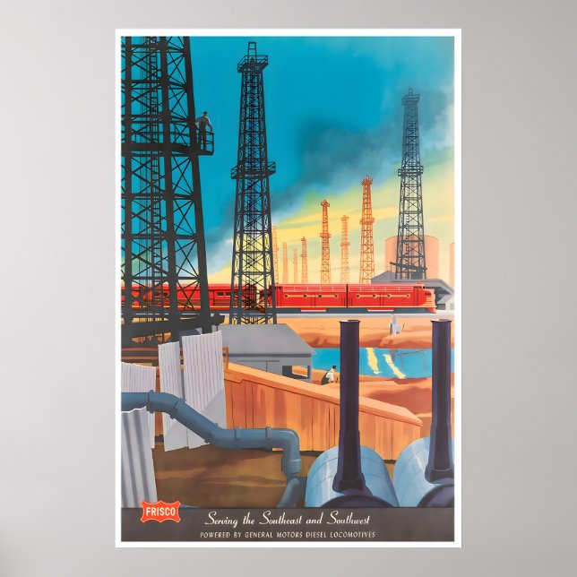 Railroad Poster Bern Hill Train Art Locomotive (Framsidan)