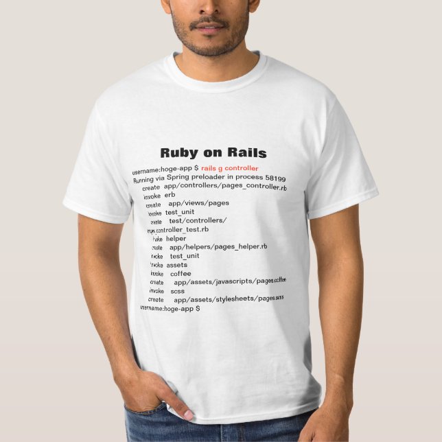 rails g controller (Ruby on Rails) T-shirts (Framsida)