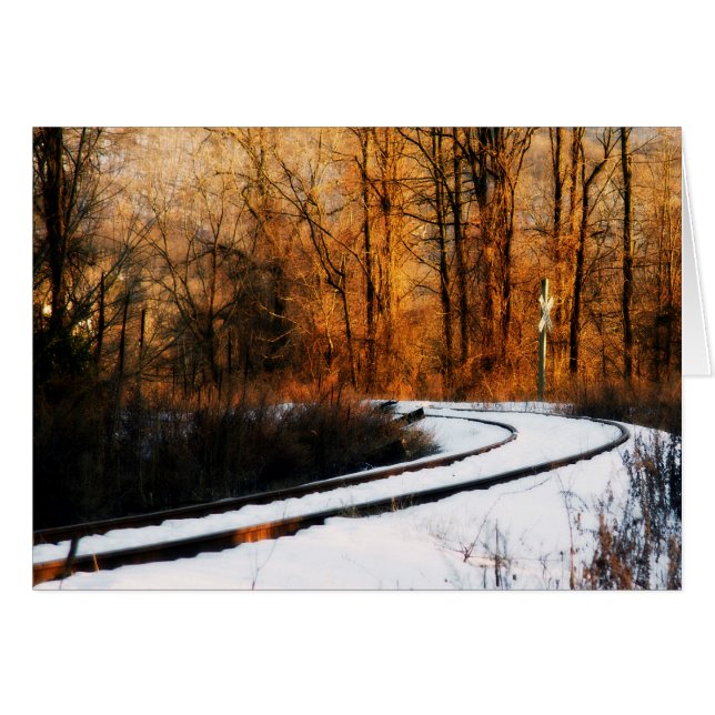 Rails in Winter Hälsningskort (Framsidan Horizontal)