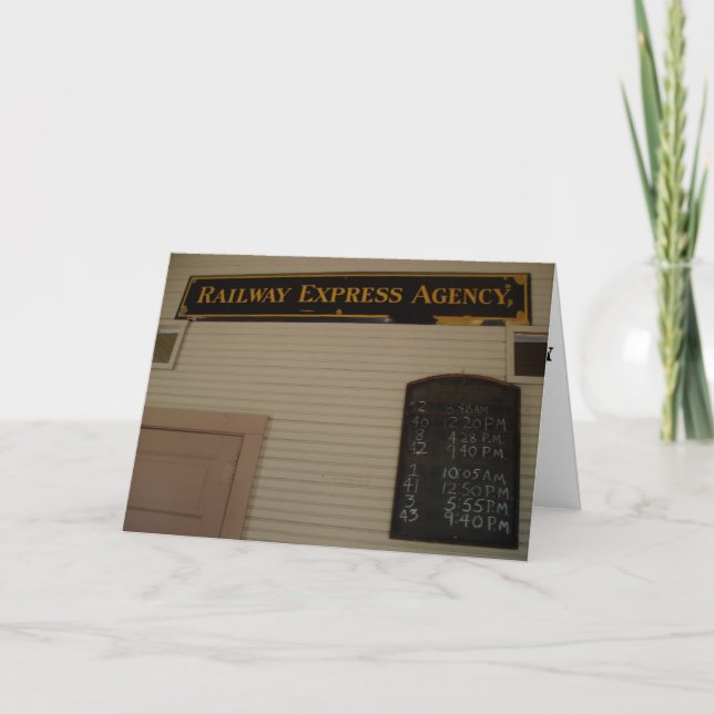 "Railway Express Agency & Train Bulletin" Snart åt Kort (Framsida)