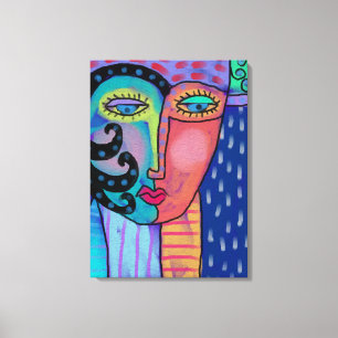 Rain Abstrakt Digital Painting of a Women Canvastryck