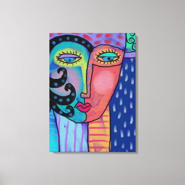 Rain Abstrakt Digital Painting of a Women Canvastryck (Framsida)