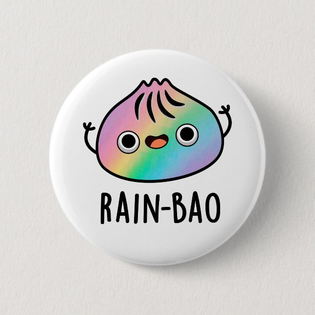 Rain-bao Funny Rainbow Dimsum Bao Pun Knapp (Framsida)