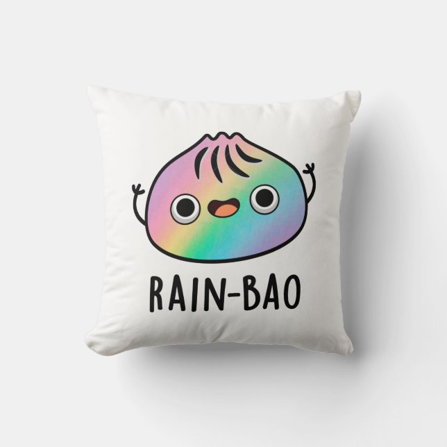 Rain-bao Funny Rainbow Dimsum Bao Pun Kudde (Framsida)