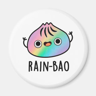 Rain-bao Funny Rainbow Dimsum Bao Pun Magnet