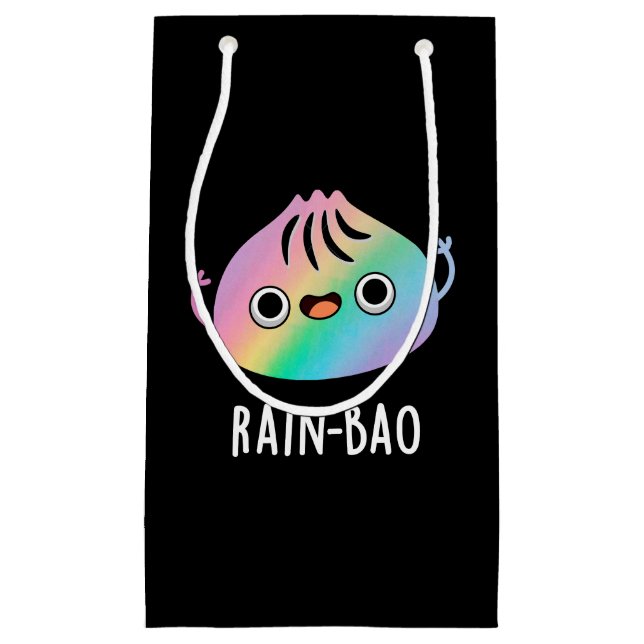 Rain-bao Funny Rainbow Dimsum Bao Pun Mörk BG (Framsidan)