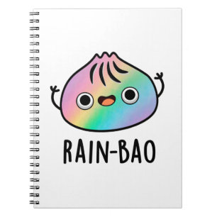 Rain-bao Rolig Regnbåge Dimsum Bao Pun Anteckningsbok