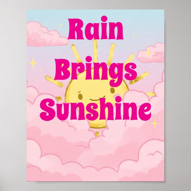 Rain Brings Sunshine Motivational Poster (Framsidan)
