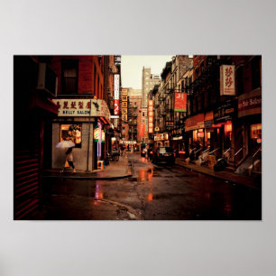 Rain - Chinatown - New York City Poster