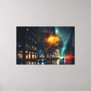 Rain City, Digital Modern Canvastryck