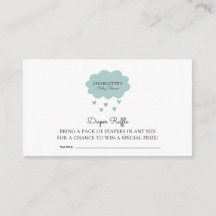 Rain Cloud Blue Baby Shower Diaper Raffle Enclosur