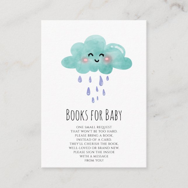 Rain Cloud-böcker för babyflicka-kort Tilläggskort (Framsida)