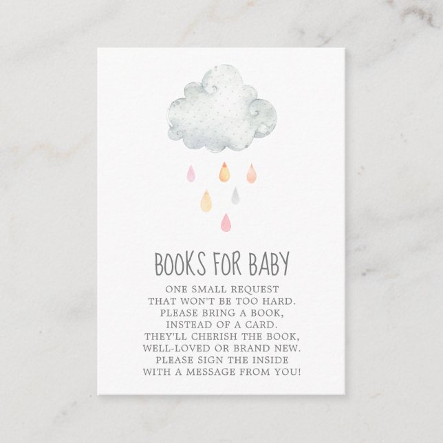 Rain Cloud Books för babyflicka medföljande kort (Framsida)