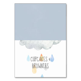 Rain Cloud Boy Baby Shower Buffet Food Labels Bordsnummer