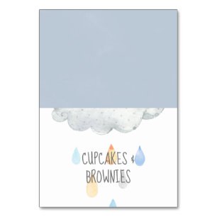 Rain Cloud Boy Baby Shower Buffet Food Labels Bordsnummer