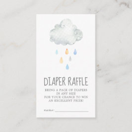 Rain Cloud Boy Baby Shower Diaper Raffle Tilläggskort
