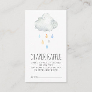 Rain Cloud Boy Baby Shower Diaper Raffle Tilläggskort