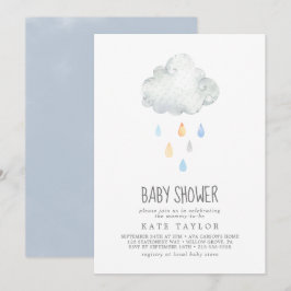 Rain Cloud Boy Baby Shower Inbjudningar