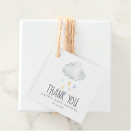 Rain Cloud Boy Baby Shower Tack Gåvor Etiketter