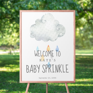 Rain Cloud Boy Baby Sprinkle Välkommen Poster