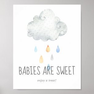 Rain Cloud Boy Spädbarn är Sweet Enjoy Ejoy Sign Poster