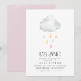 Rain Cloud Girl Baby Shower Inbjudningar