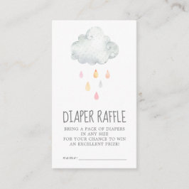 Rain Cloud Girl Baby Shower Raffle Tilläggskort
