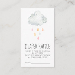 Rain Cloud Girl Baby Shower Raffle Tilläggskort