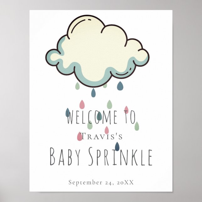 Rain Cloud Girl Baby Sprinkle Poster (Framsidan)