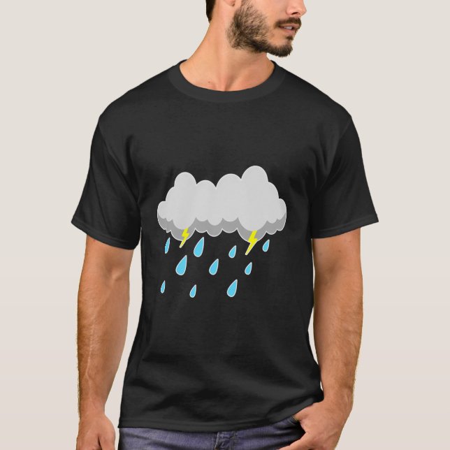 Rain Cloud Halloween Easy Costumae i sista minuten T Shirt (Framsida)