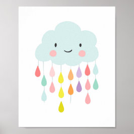 Rain Cloud Plommarscor Raindrops Kids room Gift Poster