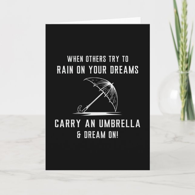 Rain Cloud RainDrop Umbrella Weather Rainy Gift Kort (Framsida)