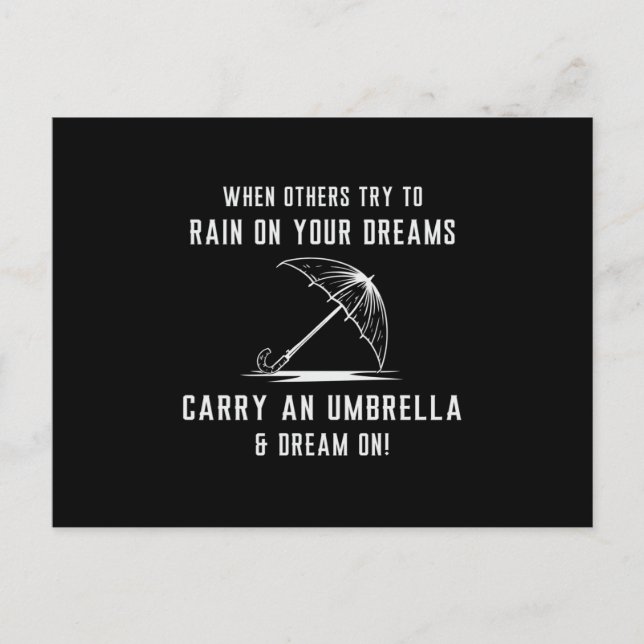 Rain Cloud RainDrop Umbrella Weather Rainy Gift Vykort (Framsida)