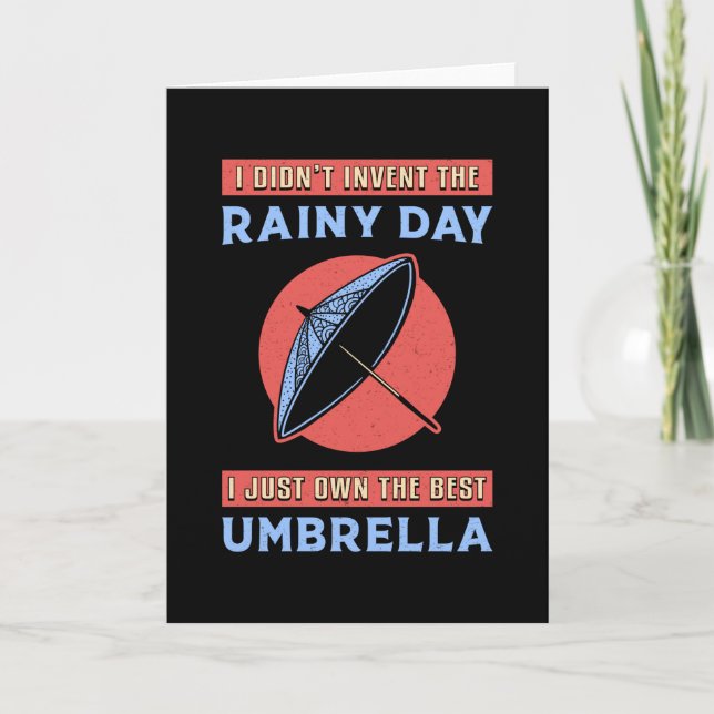 Rain Cloud Umbrella RainDrop Weather Rainy Gift Kort (Framsida)