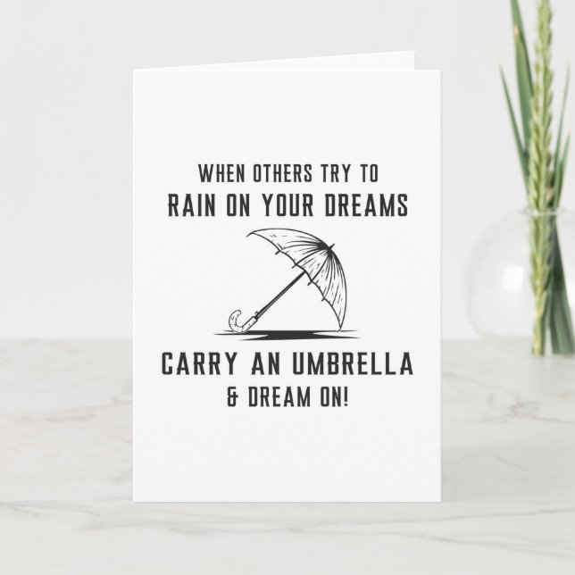 Rain Cloud Weather RainDrop Umbrella Gift Idea Kort (Framsida)
