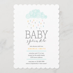 Rain Clouds Baby Shower Inbjudningar
