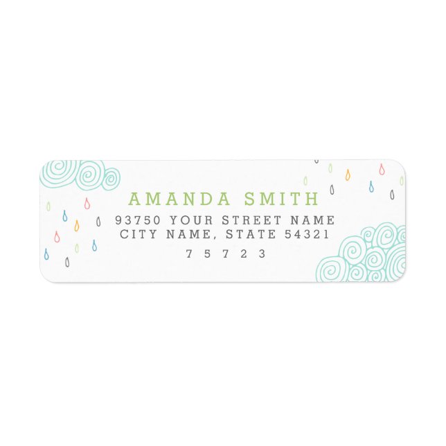 Rain Clouds Returadress Etikett (Framsidan)