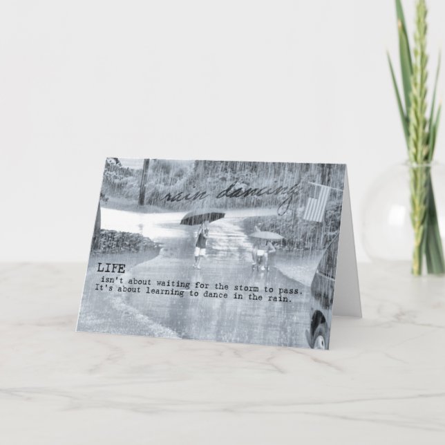 RAIN DANCE-gratulationskort Tack Kort (Framsida)