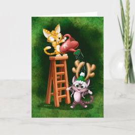RAIN DEER KATTER (halvblank) av Jeff Willis Art Kort