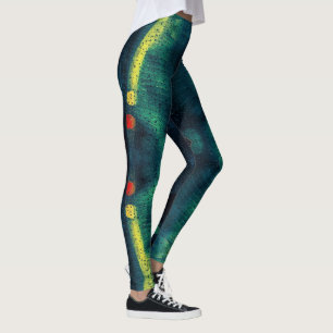 Rain Doted Grönt Mönster Leggings