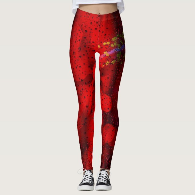 Rain Doted Red Leggings (Framsida)
