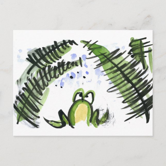 Rain Drenched Ferns och Frog Vykort (Framsida)