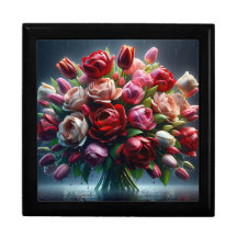 "Rain-Drenched Tulips and Ro Bouquet" Keepsaké