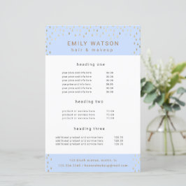 Rain drunknar i Faux Foil Service och Pris Flyer i