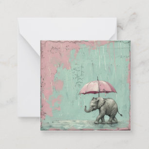 Rain eller Shine, Skicka Smiles: Elephant Umbrella Anteckningskort