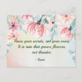 Rain Grows Flowers Rumi Quote Vykort