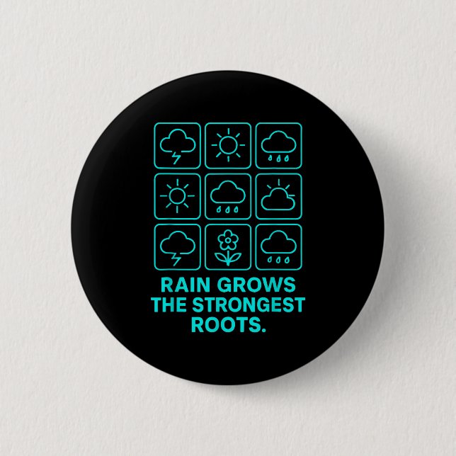 Rain Grows The Strongest Roots Resilience Motivati Knapp (Framsida)